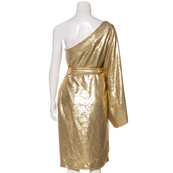 KAUFMANFRANCO Sequin One-Shoulder Dress Size: XL | US12, IT48 - Picture 3 of 4